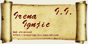 Irena Ignjić vizit kartica